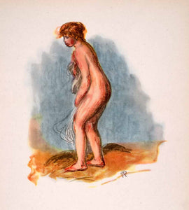 1946 Print Auguste Renoir Bather Standing Nude Impressionism Realism French XAK1