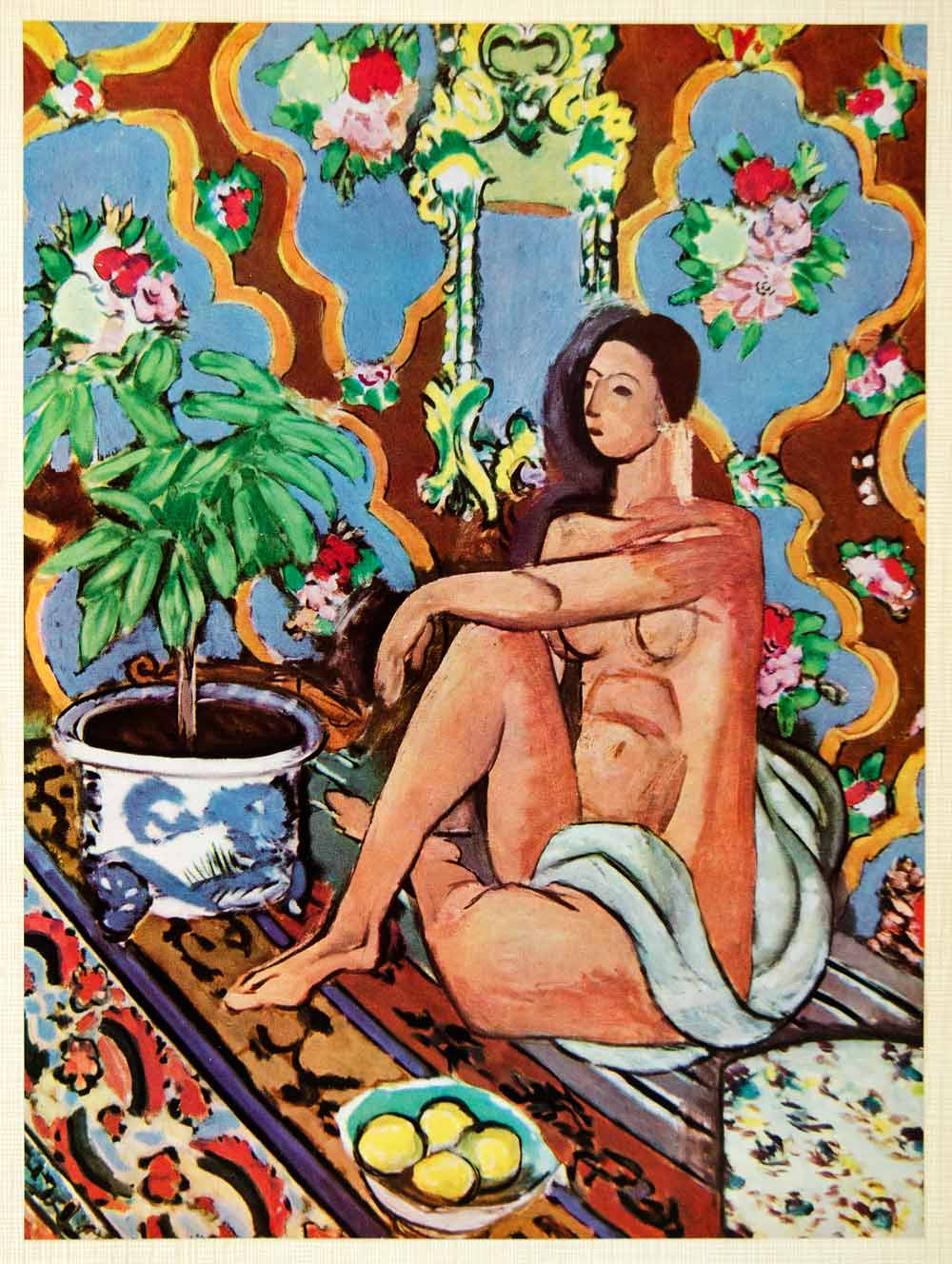 1958 Print Nude Woman Portrait Pattern Ornamental Figure Corative Henri Matisse