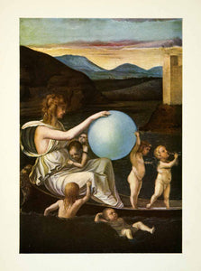 1908 Offset Lithograph Allegory Barque Love Nude Babies Cherubs Giovanni XAKA6