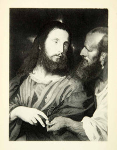 1878 Photogravure Titian Tribute Money Renaissance Art Jesus Christ XAKA9