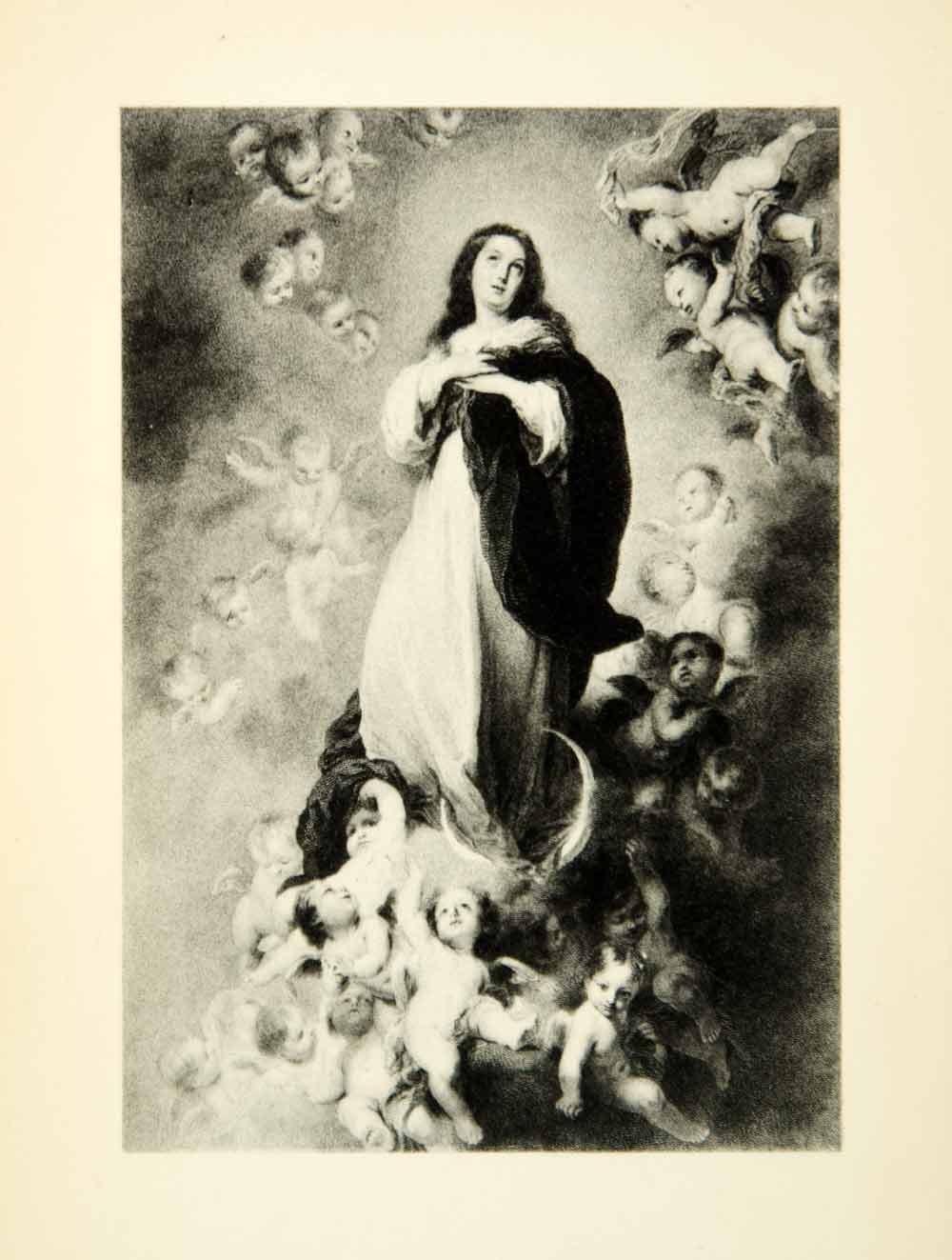 1878 Photogravure Bartolome Esteban Murillo Immaculate Conception Baroque XAKA9