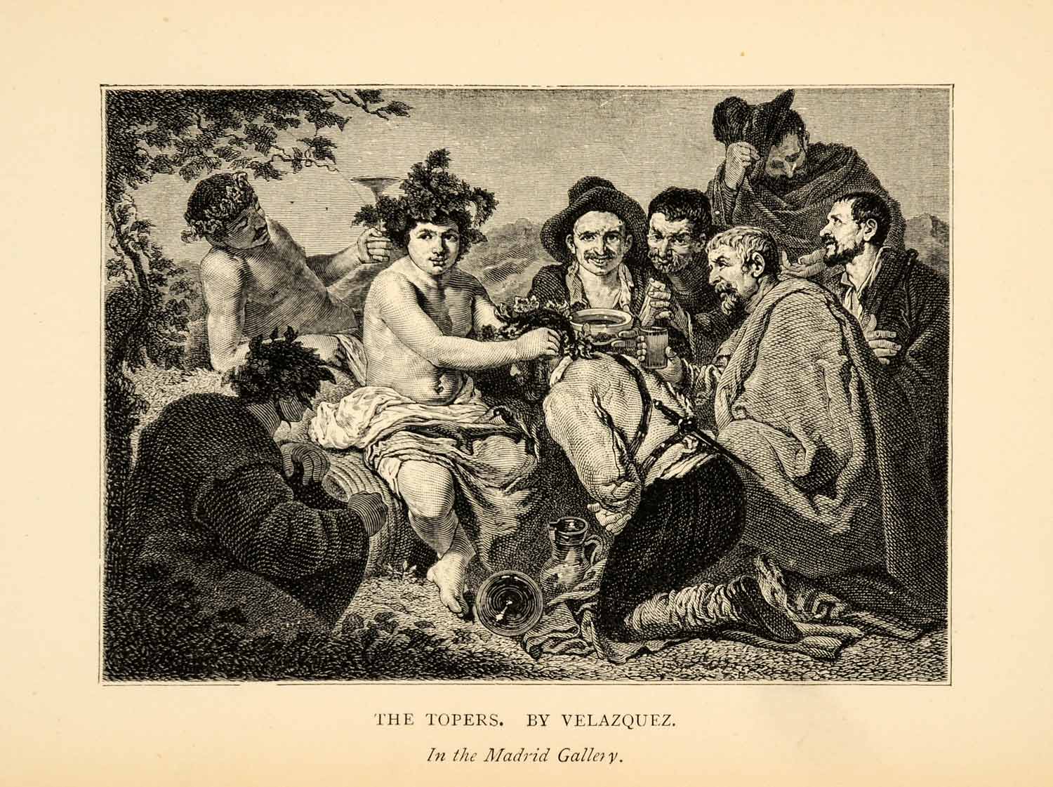 1881 Print Topers Triumph Bacchus Los Borrachos Diego Velazquez Drinke –  Period Paper Historic Art LLC, image size:1500x1121