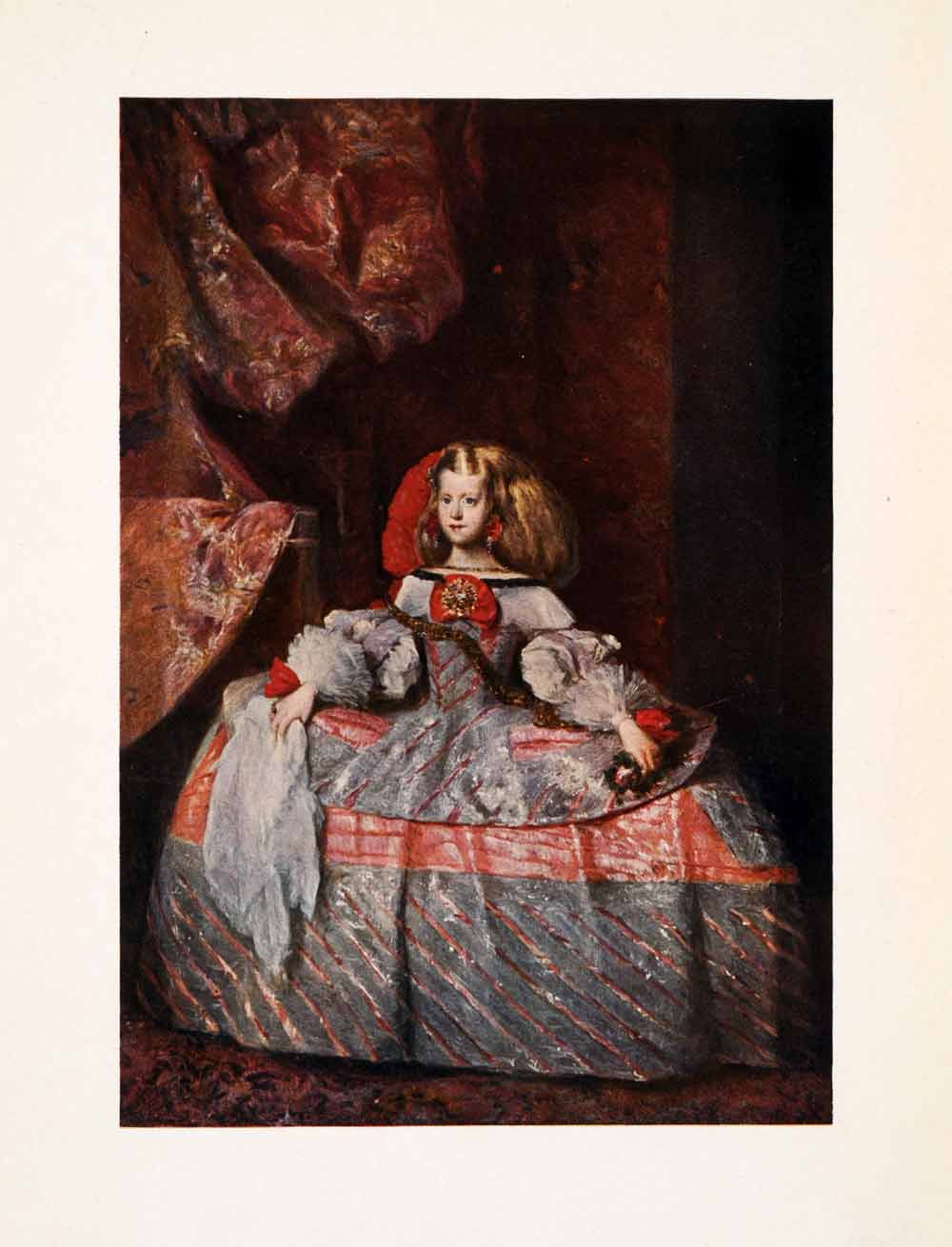 1906 Print Princess Margarita Maria Infanta Red Theresa King Philip IV XAL3