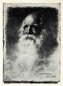 1925 Print William Cullen Bryant Portrait Wyatt Eaton Timothy Cole Woodcut XALA4