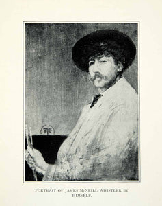 1904 Print Self Portrait James McNeill Whistler Artist Moustache Art Man XALA5