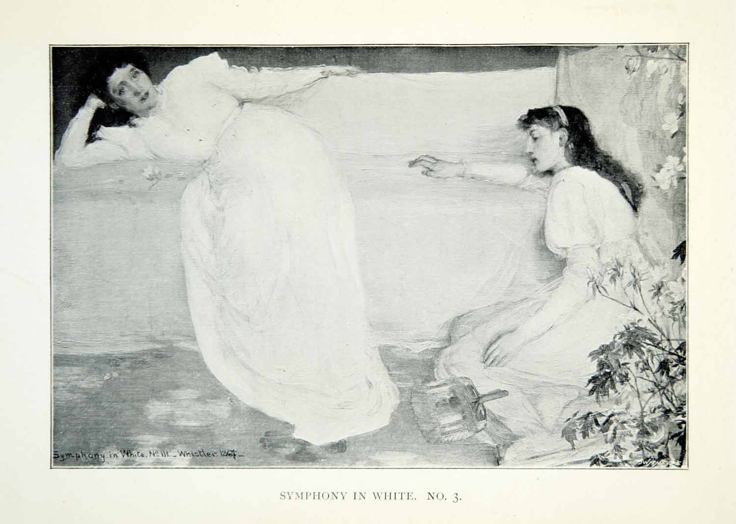 1904 Print James McNeill Whistler Symphony White No.3 Girls Lounging Art XALA5