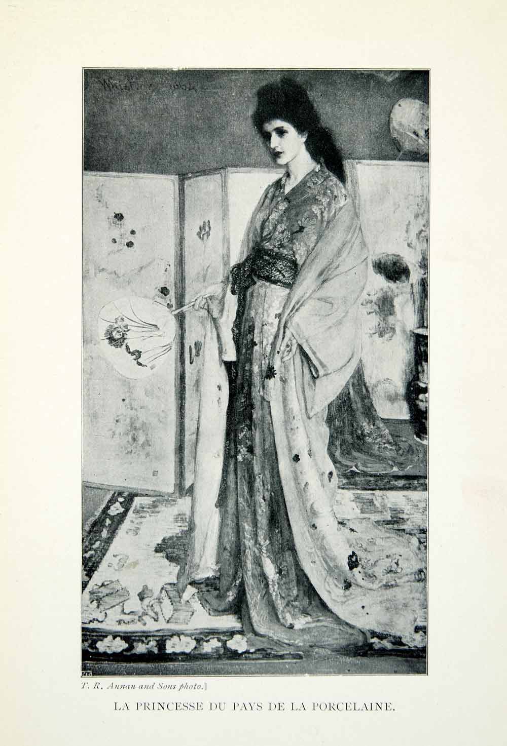 1904 Print James McNeill Whistler Princesse Pays Porcelaine Asian Princess XALA5