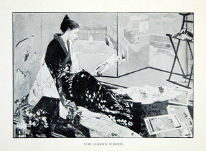 1904 Print Golden Screen James McNeill Whistler Asian Portrait Woman XALA5