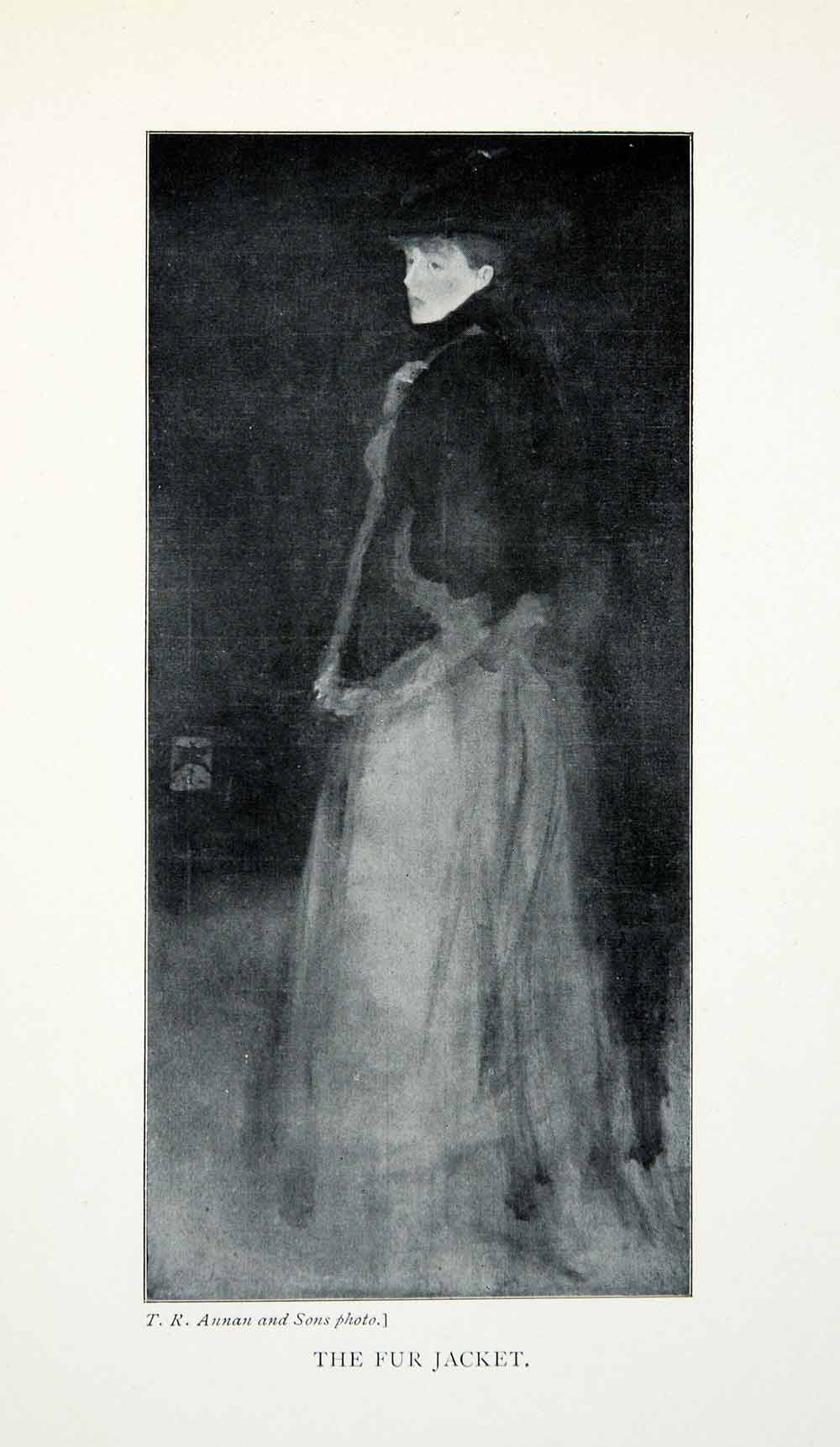 1904 Print Fur Jacket James McNeill Whistler Portrait Woman Lady Dress XALA5