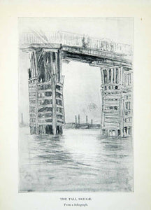 1904 Print Tall Bridge James McNeill Whistler River Architecture XALA5