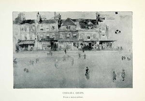 1904 Print Chelsea Shops James McNeill Whistler Strand Beach Art Stores XALA5