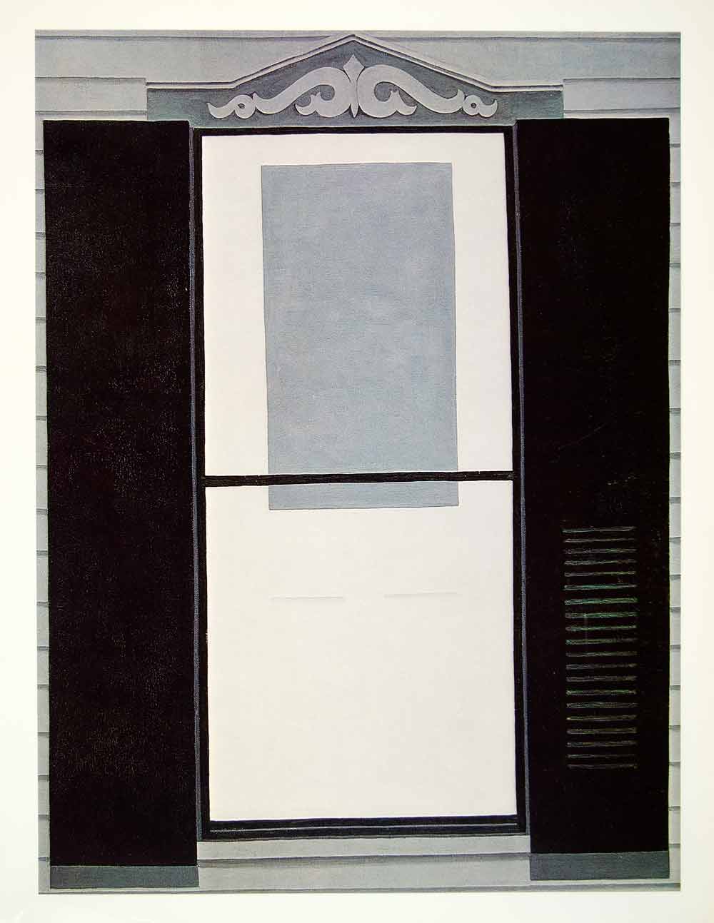 1976 Photolithograph Georgia O'Keeffe Lake George Window Minimal White XALA6