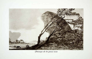 1962 Rotogravure Parsaje Gran Roca Landscape Great Rock Francisco Goya XALA7