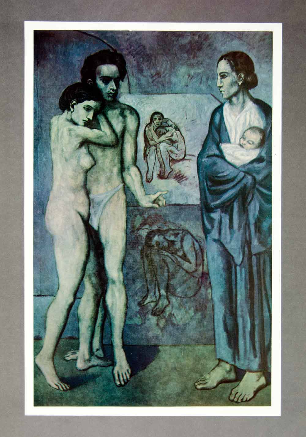 1971 Print Baby Mother Nude Lovers La Vie Pablo Picasso Blue Period Paint XALA9