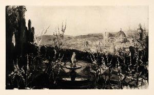 1939 Photogravure Pierre Laprade Landscape Garden Flowers Post XAM1