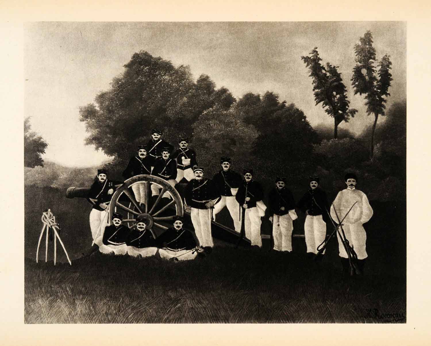 1939 Photogravure Henri Rousseau Douanier Artillerymen Post-Impressionism XAM1