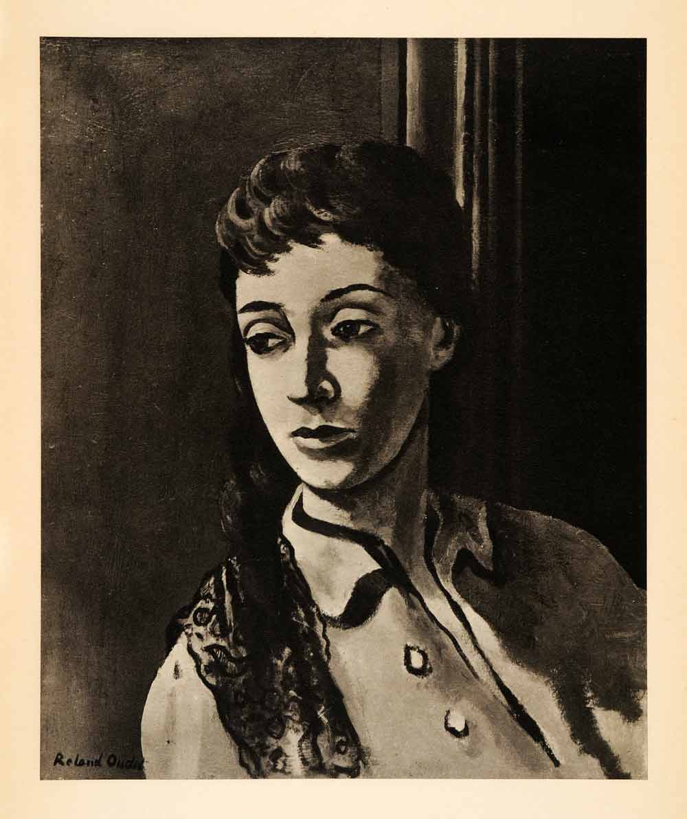 1939 Photogravure Roland Oudot Portrait Woman Post-Impressionism XAM1