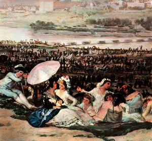 1956 Print Madrid Francisco Goya Victorian Festival Umbrella Pradera San XAM2