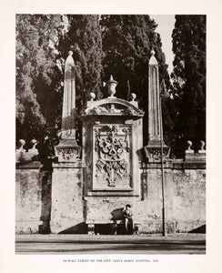 1952 Print Santa Maria Aventina Rome Italy Architecture Tablet Relief XAM4