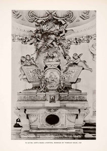 1952 Print Altar Santa Maria Aventina Tommaso Righi Sculpture Rome Italy XAM4