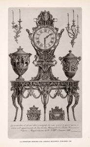 1952 Print Furniture Cardinal Rezzonico Clock Table Candelabra Urn Chamber XAM4