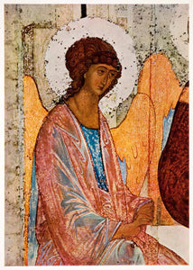 1963 Print God Father Troica Divine Trinity Angel Religious Icon Religion XAM6 - Period Paper
