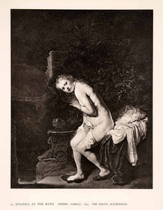 1942 Photogravure Rembrandt Art Saskia Susanna Bath Naked Nudity Bather XAM8