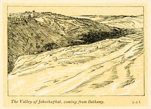 1899 Print James Tissot Art Valley Josaphat Israel Landscape Desert XAMA2