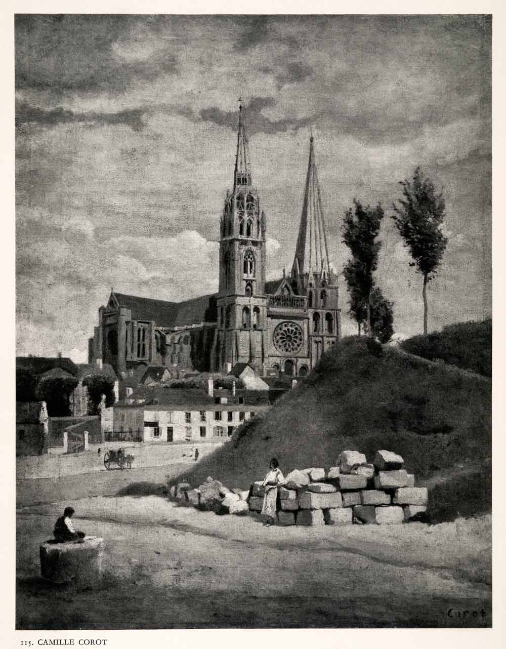1951 Photogravure Our Lady Chartres Cathedral Rite Catholic France Gothic XAN4