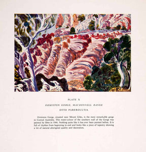 1952 Color Print Otto Pareroultja Abstract Art Ormiston Gorge MacDonnell XAN5