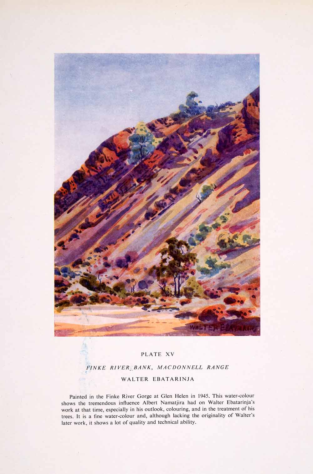 1952 Color Print W. Ebatarinja Art Finke River Bank MacDonnell Range XAN5