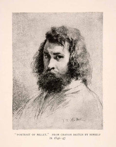 1896 Halftone Print Millet Portrait Artist Beard French Painter Barbizon XAN9