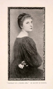 1896 Halftone Print Louis-Maurice Boutet Monvel Portrait Young Girl French XAN9