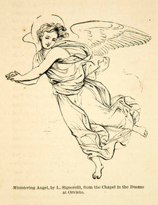 1858 Print Luca Signorelli Ministering Angel Renaissance Art Orvieto XANA7
