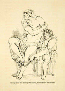 1858 Print Sebastiano Del Piombo Raising Lazarus Italian Renaissance Art XANA7