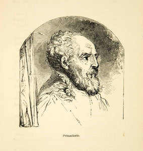 1858 Print Francesco Primaticcio Portrait Italian Renaissance Mannerist XANA7