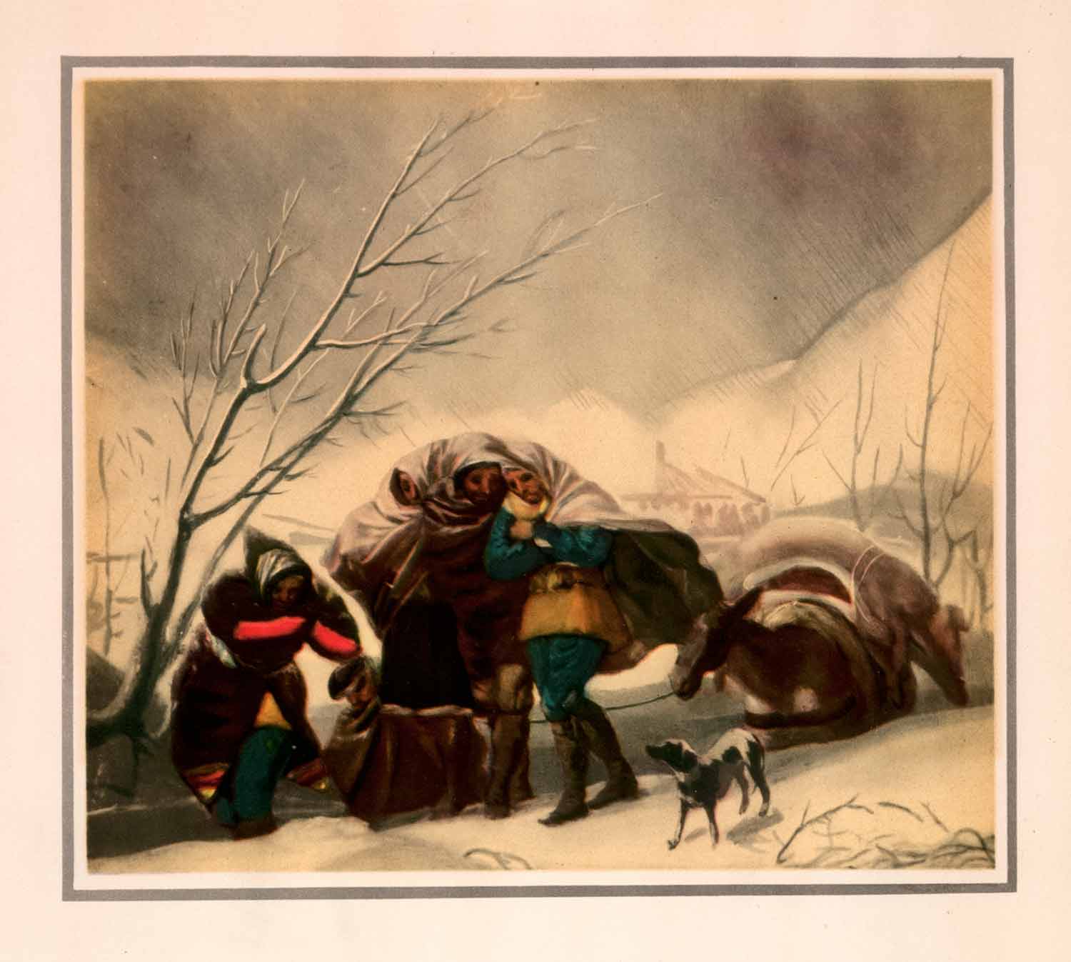 1941 Photolithograph Winter Francisco Goya Snowstorm Painting Lithograph XAO2