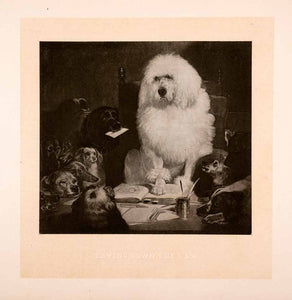 1876 Heliogravure Edwin Landseer Dog Law Art Poodle Dachshund Labrador XAP1