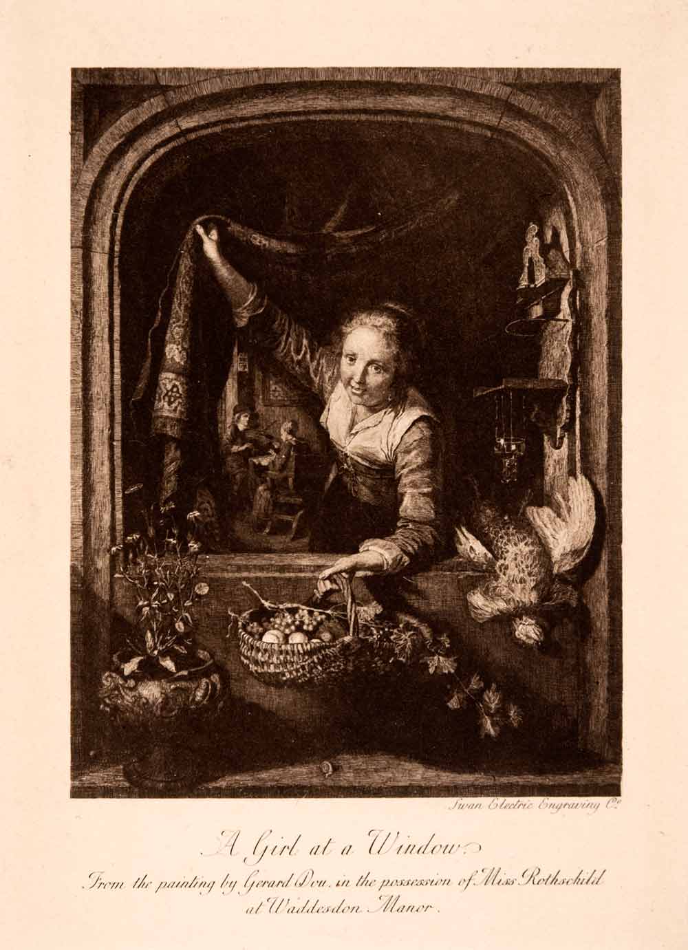 1902 Photogravure Gerard Gerrit Dou Girl Window Dutch Golden Age Baske –  Period Paper Historic Art LLC, image size:1000x1381