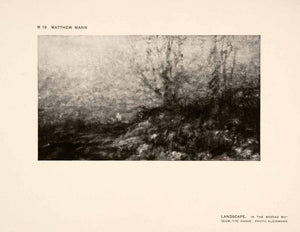 1907 Halftone Print Landscape Nature Trees Art Dutch Netherlands Forest XAP7