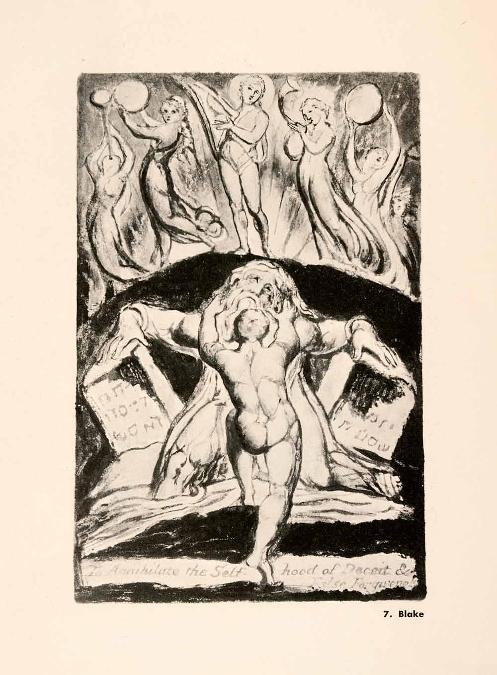 1957 Halftone Annihilate Self-Hood Deciet William Blake Nude False Christ XAP9