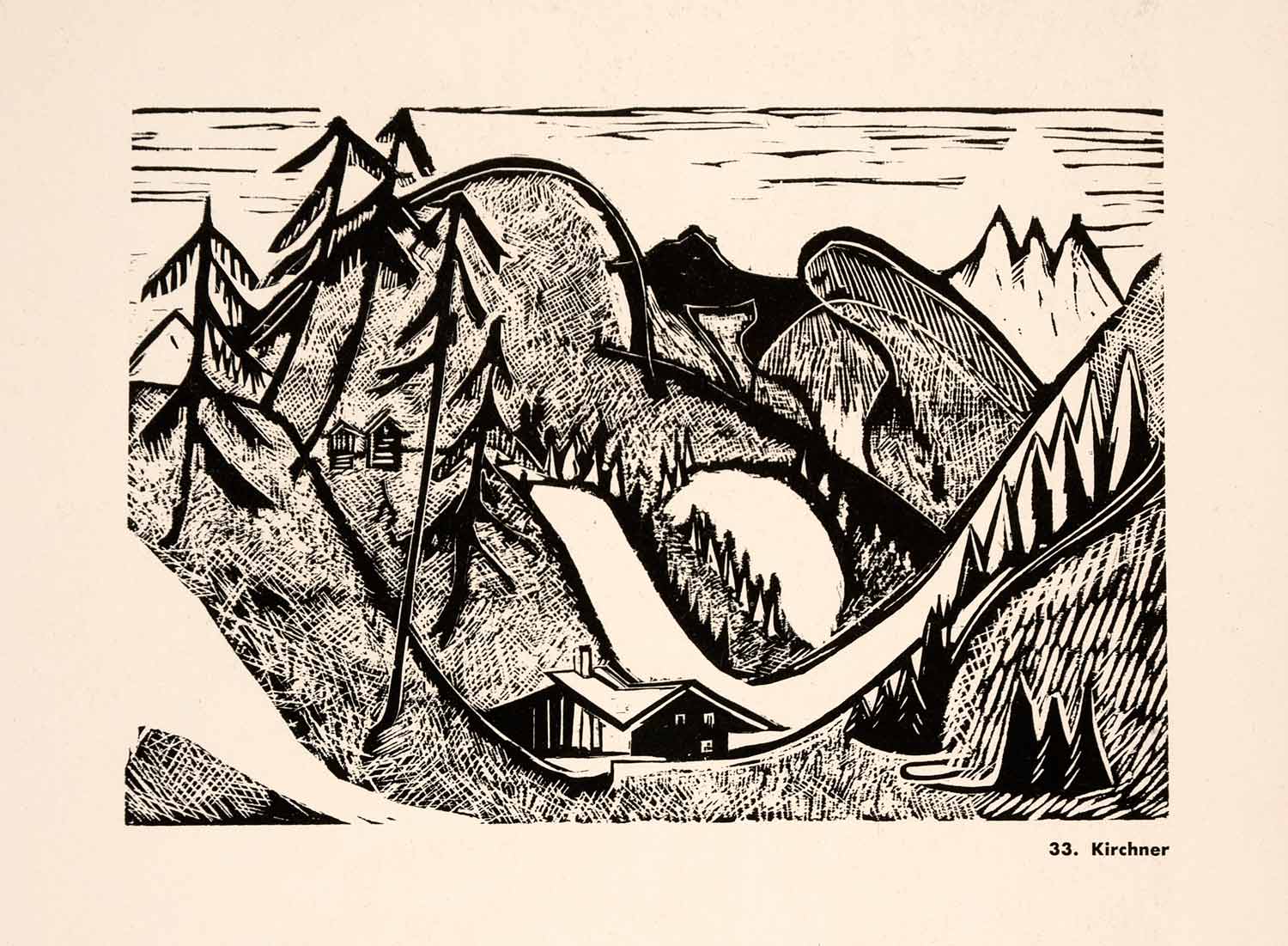 1957 Offset Lithograph Mountain Landscape Glarus Ernest Ludwig Kirchner XAP9