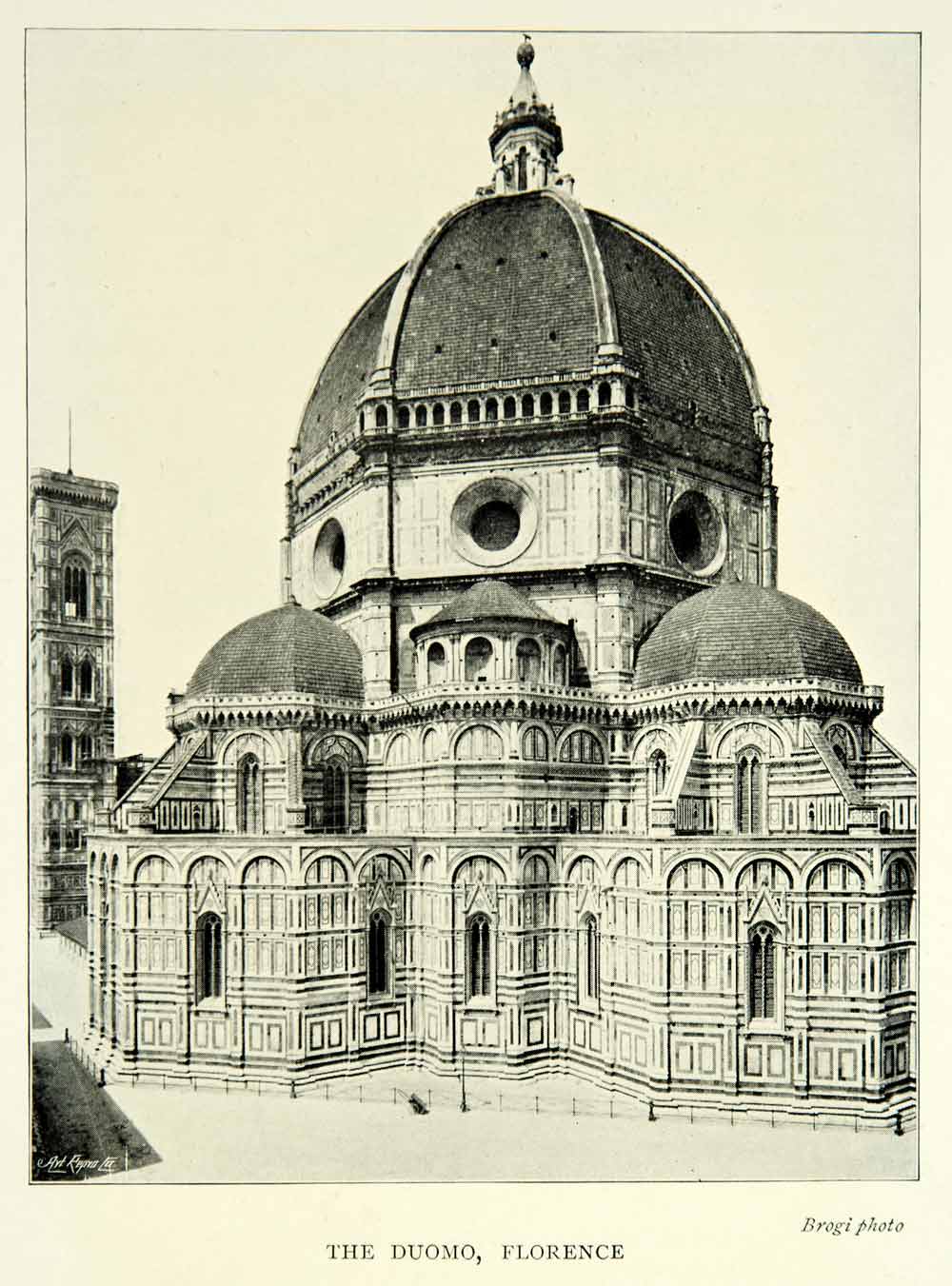 1901 Print Florence Cathedral Basilica Santa Maria del Flore Italy XAPA4