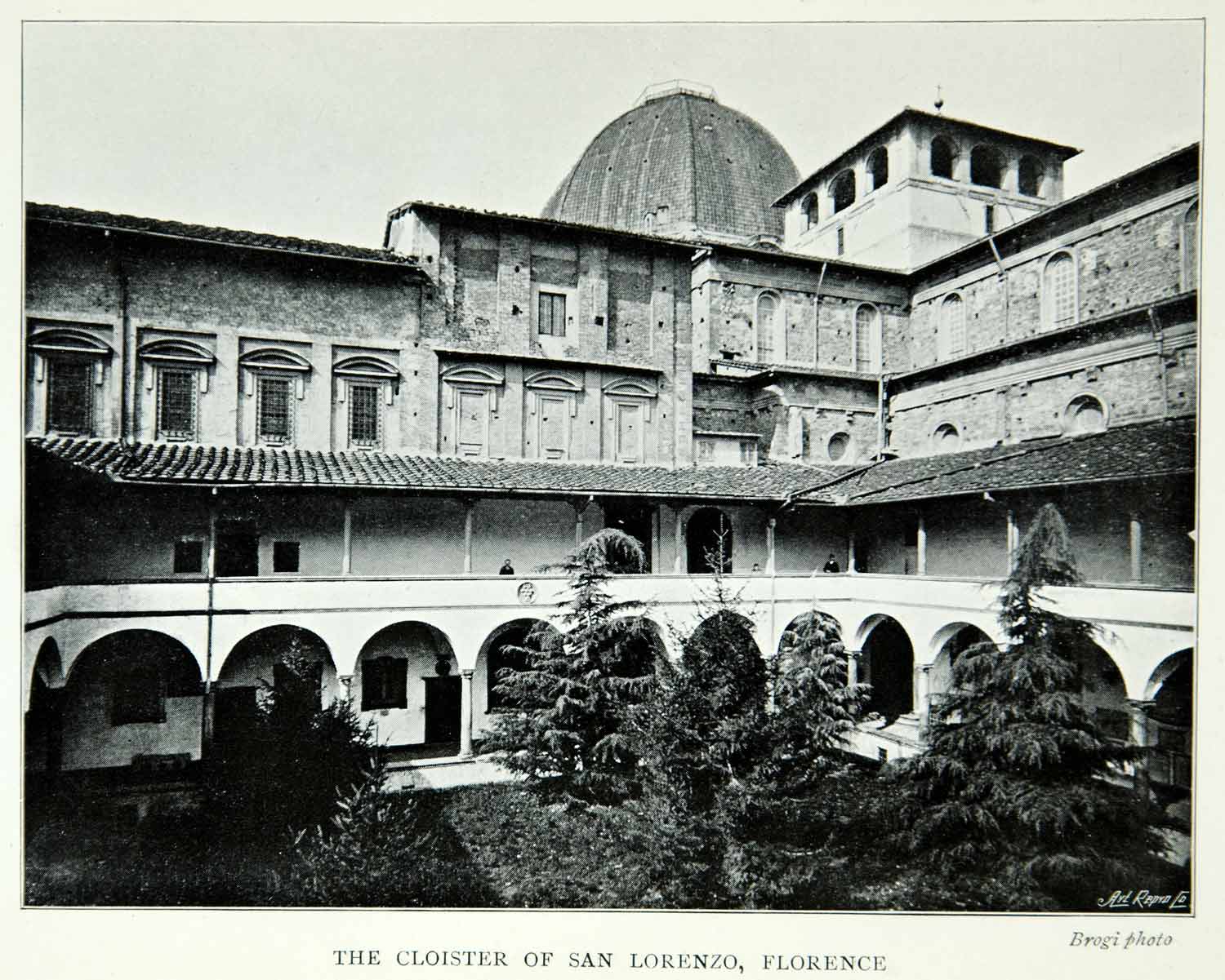 1901 Print Cloister Basilica San Lorenzo Florence Italy Europe XAPA4