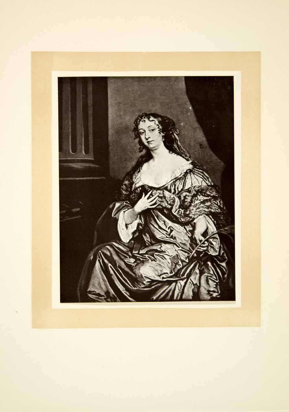 1910 Print Sir Peter Lely Art Elizabeth Hamilton Comtesse De Gramont XAPA6