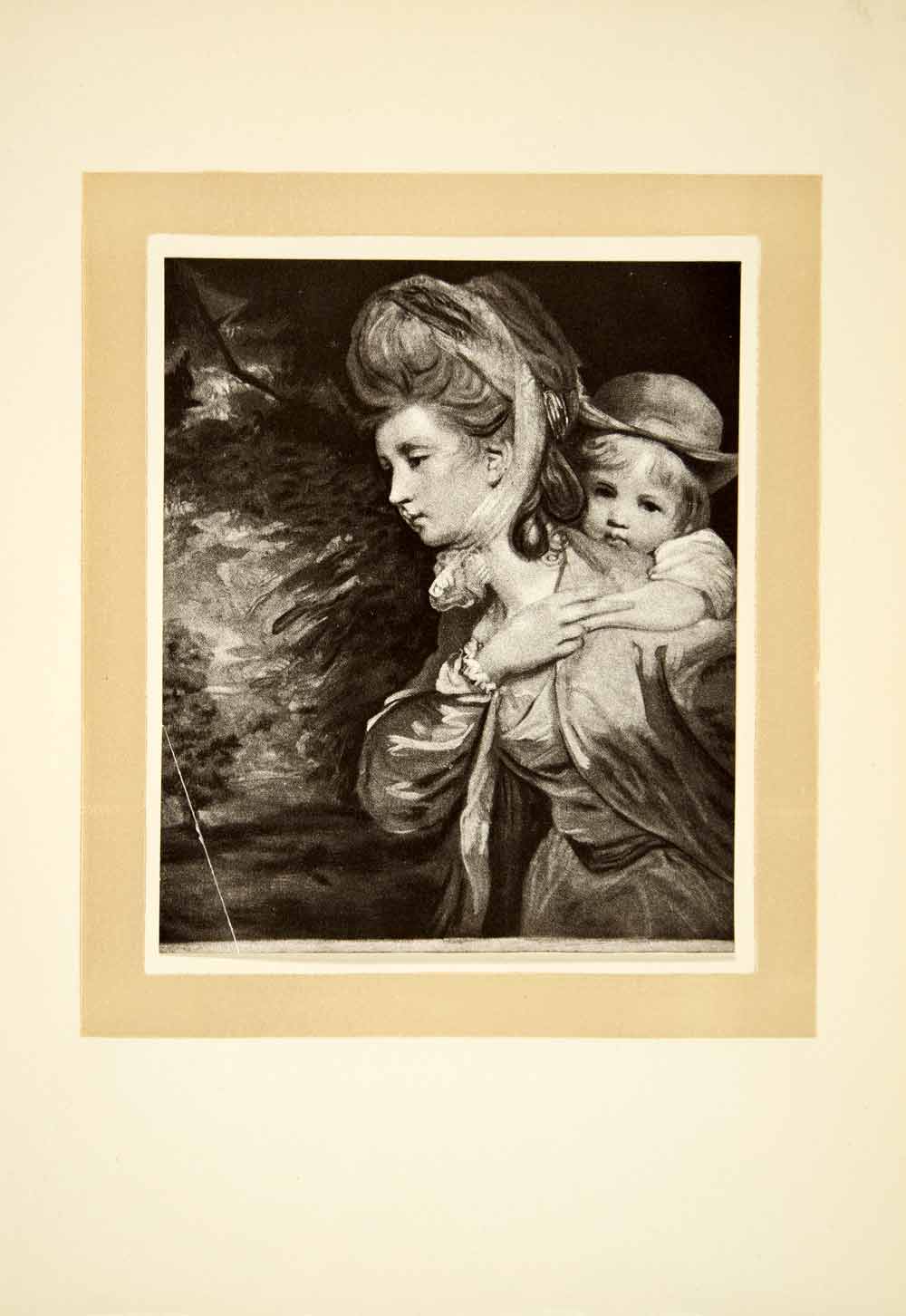 1910 Print Sir Joshua Reynolds Art Mrs Payne-Gallwey Son Portrait Children XAPA6