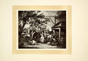1910 Print George Morland Art Return From Market Bell Inn Tavern Horse XAPA6