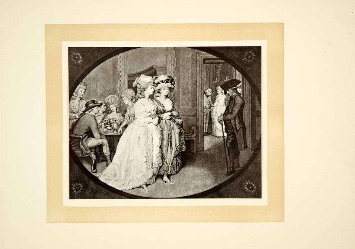 1910 Print John Raphael Smith Art Promenade Carlisle House Georgian Er ...