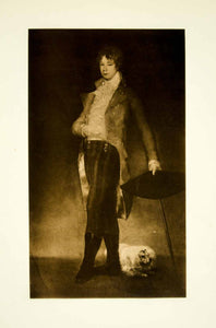 1922 Photogravure Francisco Goya Art Javier Portrait Son Pet Dog XAPA8
