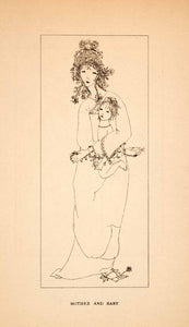 1919 Lithograph Pamela Bianco Mother Baby Child Decorative Graphic Design XAQ1